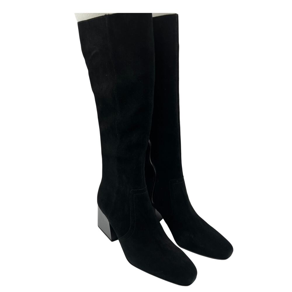 AQUA COLLEGE WOMENS TORI WATERPROOF TALL SUEDE CLASSIC BOOT BLACK 10M NEW - Picture 3 of 10